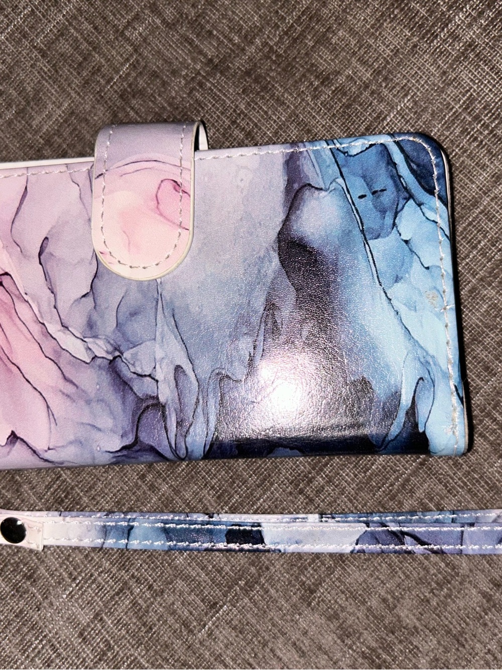 Samsung galaxy S9 phone case Watercolor Marble Phone Wallet Case - Blue & Pink